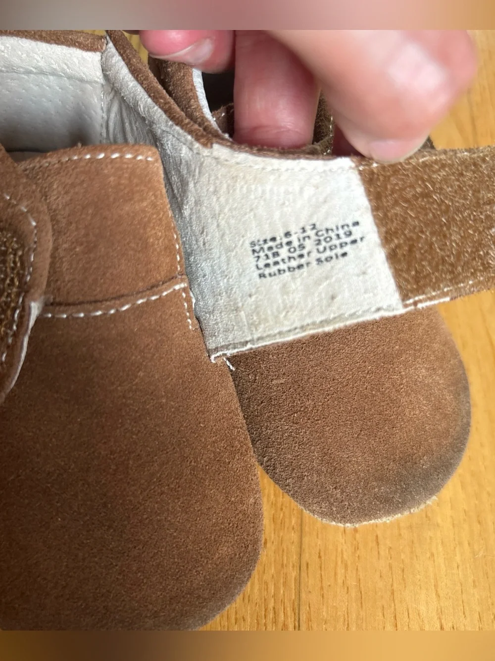 Livie & Luca Benny bootie Shoes Brown camel suede Leather Button 6-12 Months